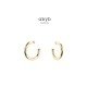 【ABYB】CHA10EA013新款大耳圈女个性潮流动弧线复古金色小圆圈耳环时尚亮面金色（中国仓）