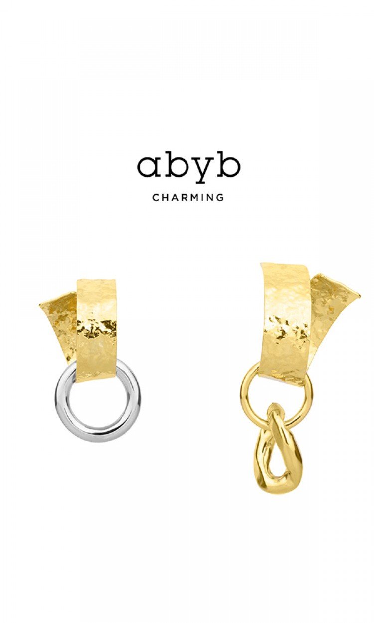 【ABYB】CHA11EA002新款耳环粉刷气质百搭耳坠夸张耳钉时尚显瘦金色（中国仓）
