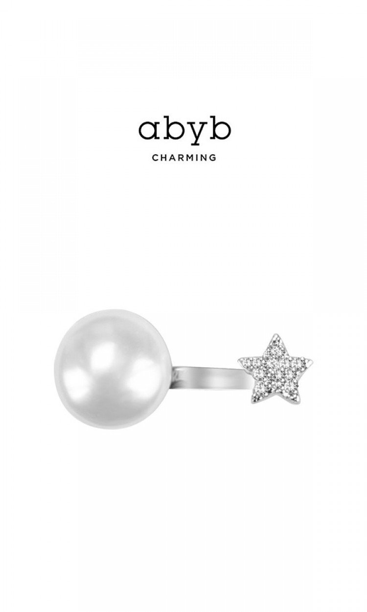 【ABYB】CHA4RI003你眼里的小星星戒指原创设计银色（中国仓）