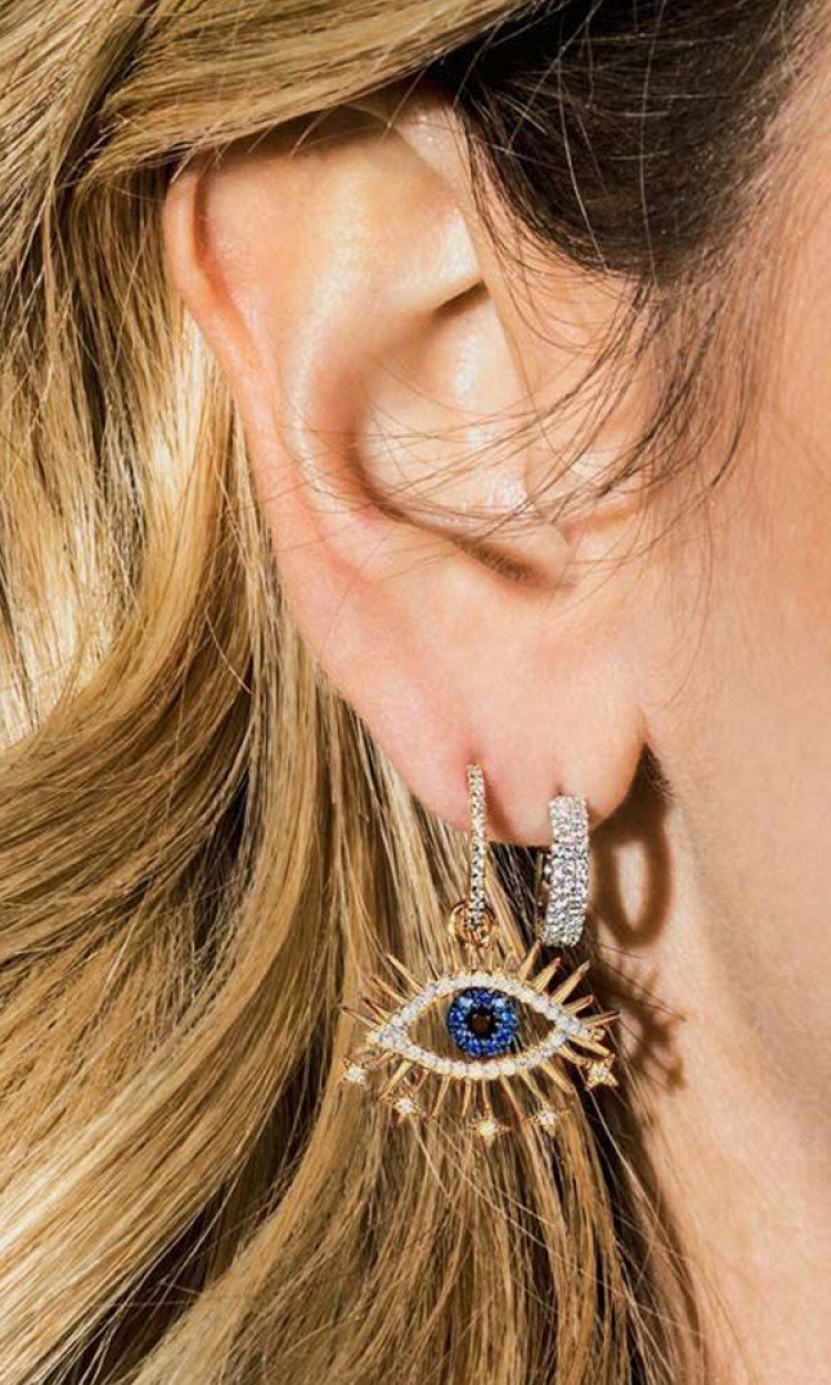【APM MONACO】AE11490MY新款潮金色恶魔之眼耳环时尚设计感欧美耳饰（中国仓）