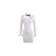 【CLOUD SEASON】CQZ21503白色毛绒假两件针织裙早春新款白色设计感贴身包臀裙（中国仓）