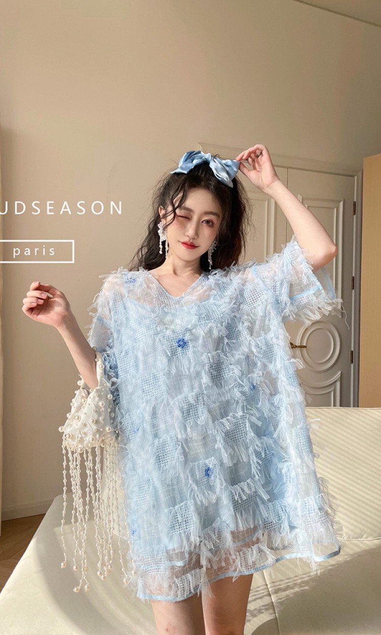 【CLOUD SEASON】CTZ21243浪漫流苏两件套甜美小清新（中国仓）