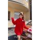 【CLOUD SEASON】CTZ21501新年红毛衣围巾两件套早春新款氛围小众毛衣套装（中国仓）
