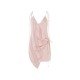 【COTTIA】C19L26性感扭结修身不对称V领吊带连衣裙粉色（中国仓）