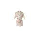 【COTTIA】C19S63数码印花连衣裙新款设计感飘带绑带缎面丝滑T恤裙（中国仓）