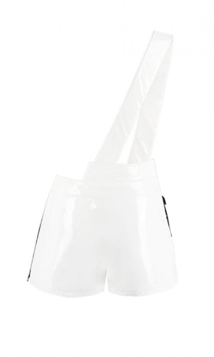 【DEVIL BEAUTY】DB18AW-SR026WH圣城撞色拼接漆皮短裤白色（中国仓）
