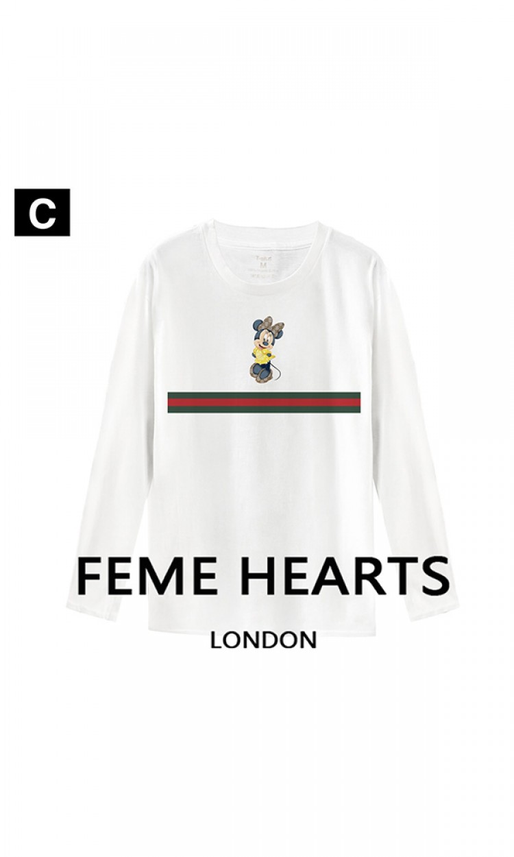 【FEME HEARTS】FHCXSY660019限量款鼠年恶搞长袖TEE新款休闲印花T恤（中国仓）