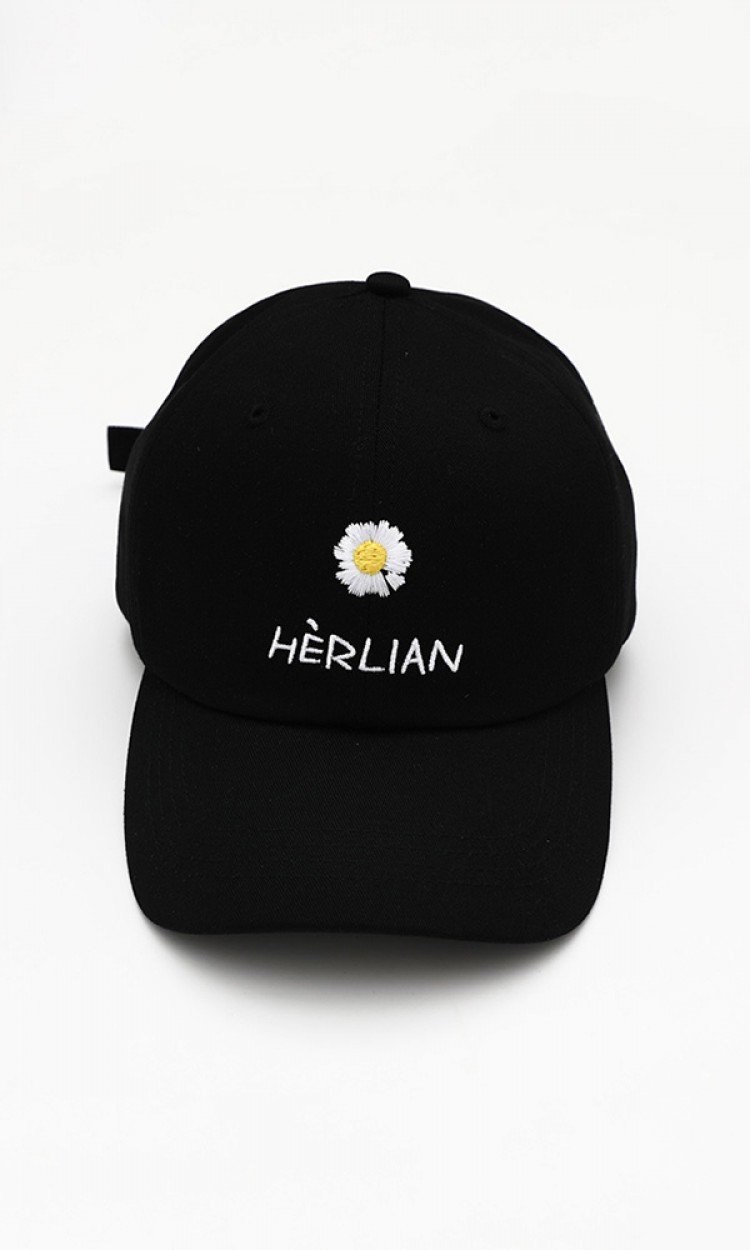 【HERLIAN】HL107S20SS春夏新款雏菊绣花鸭舌帽两色雏菊刺绣棒球帽ins爆款均码（中国仓）