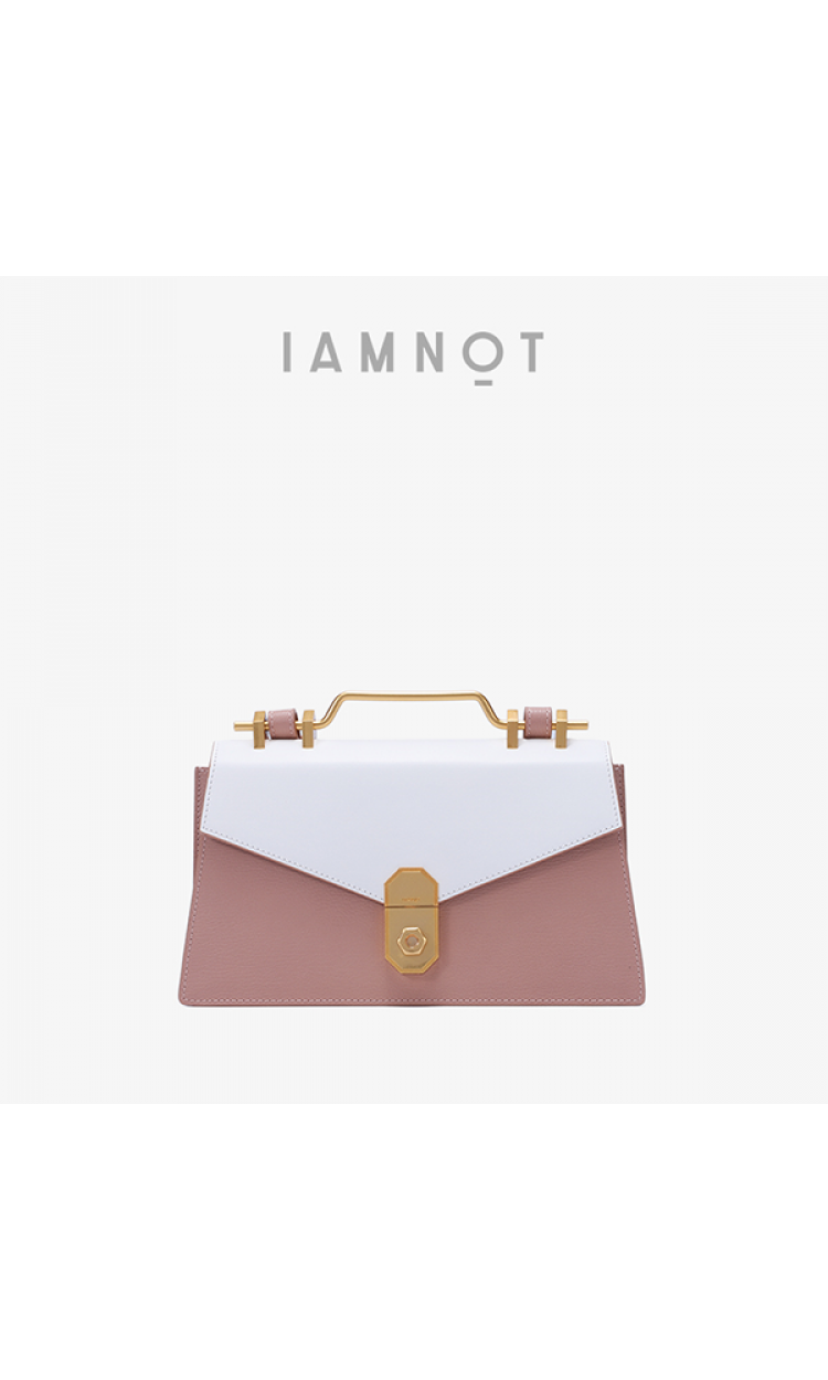【HXXXXS】IAMNOT原创设计金属梯形包-181S271-12A粉色（中国仓）
