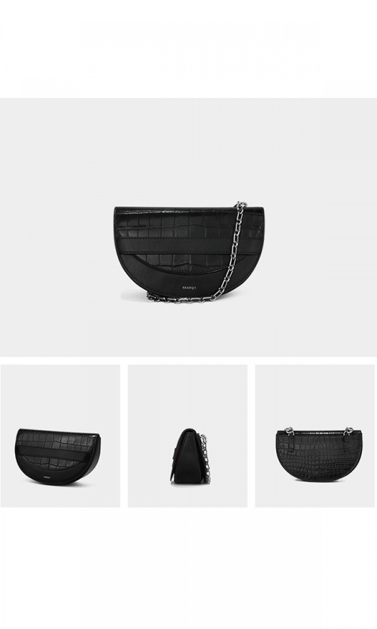【HXXXXS】IAMNOT原创设计Melon bag半月包191A374-09A黑色（中国仓）