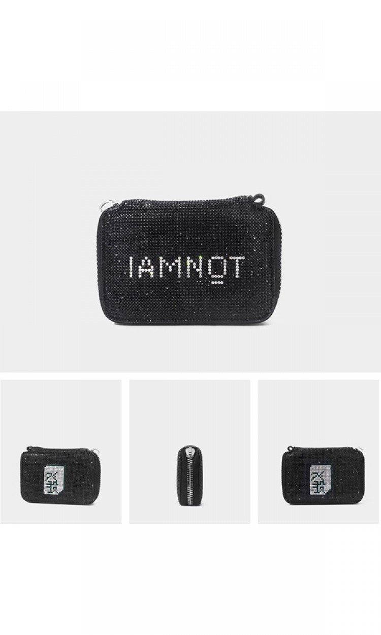 【HXXXXS】IAMNOT原创设计Diamnod bag发财包191A392-2-09A黑色（中国仓）