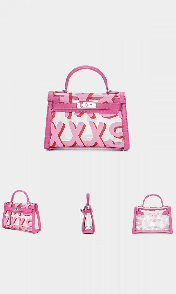 【HXXXXS】雪梨联名款凯莉二代透明包201S04-12A粉色（中国仓）