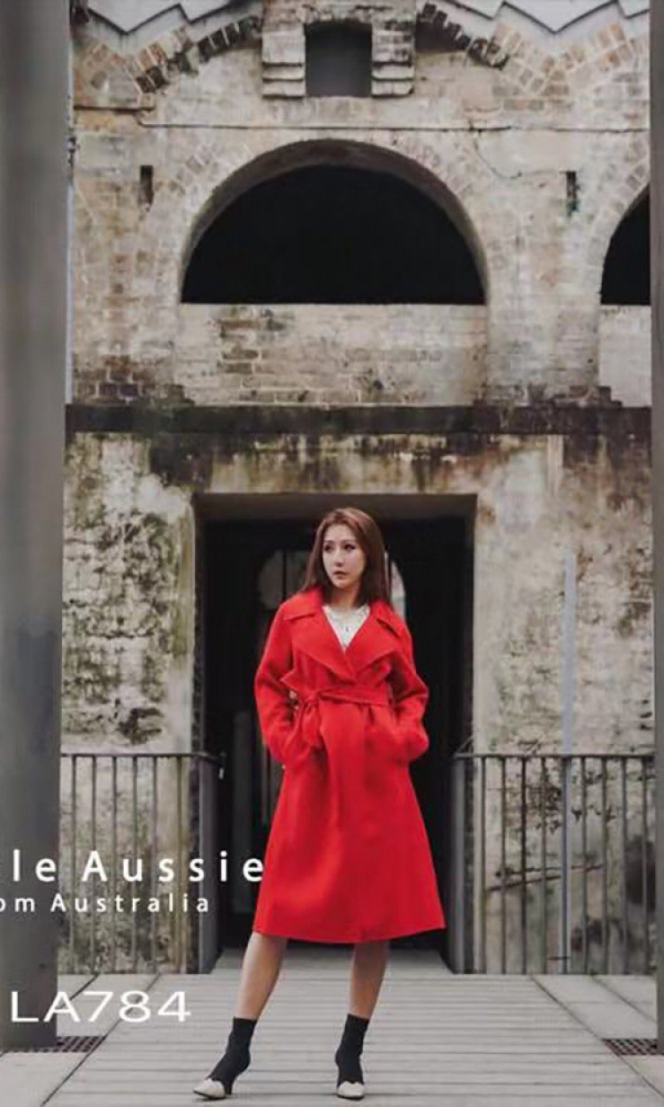 【LITTLE AUSSIE】LA784澳洲羊毛大衣红色Fiona费欧娜海清同款（中国仓）