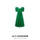 【LA FREEDOM】210533法式马蹄袖复古连衣裙新款泡泡袖褶皱中长裙（中国仓）