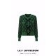 【LA FREEDOM】210918森林绿菱格纹丝绒蝴蝶结毛衣开衫（中国仓）