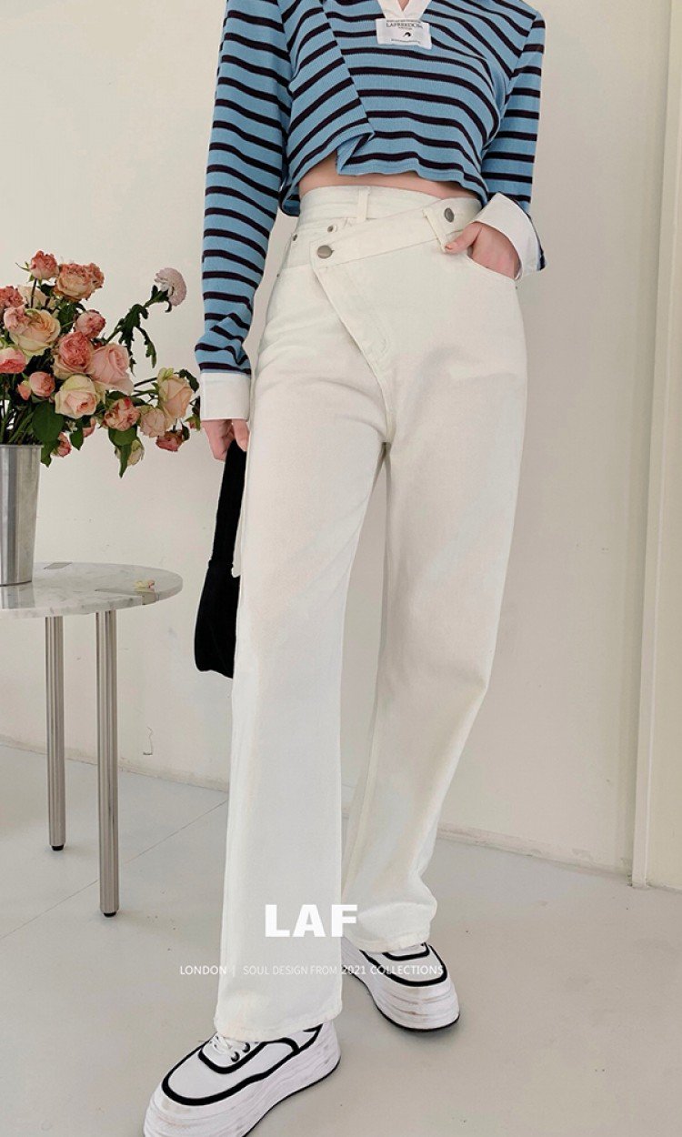 【LA FREEDOM】220326前片设计白色牛仔裤（中国仓）
