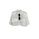 【MASION WESTER】MW207S1戚薇同款白色口袋蝴蝶结短袖衬衫宽松白色（中国仓）