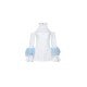 【MASION WESTER】MW207S22蓝色羽毛拼接喇叭袖衬衫裙白色露肩性感连衣裙（中国仓）