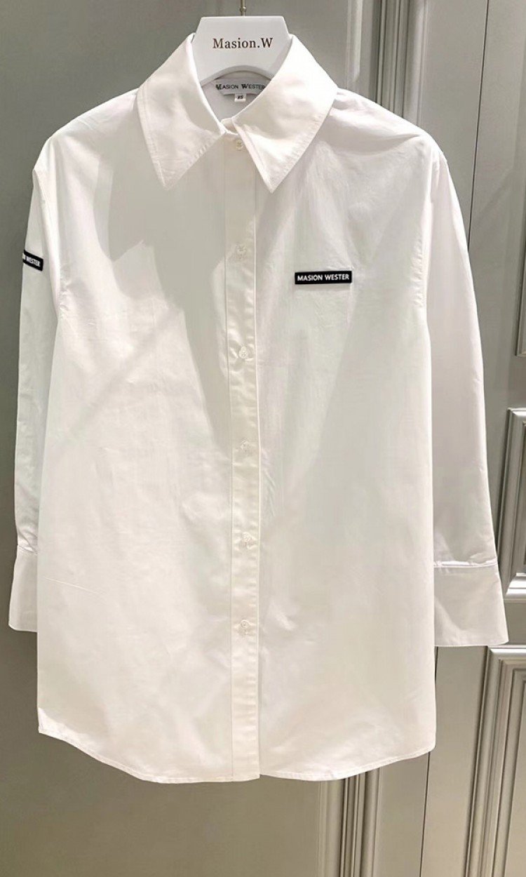 【MASION WESTER】MW207S29戚薇机场同款时尚白色衬衫百搭（中国仓）