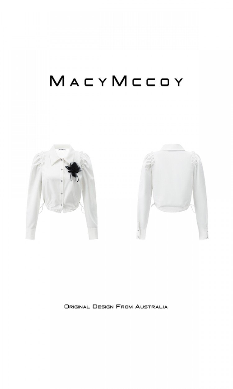 【MACY MCCOY】MMC2022021手工立体小花衬衫（中国仓）