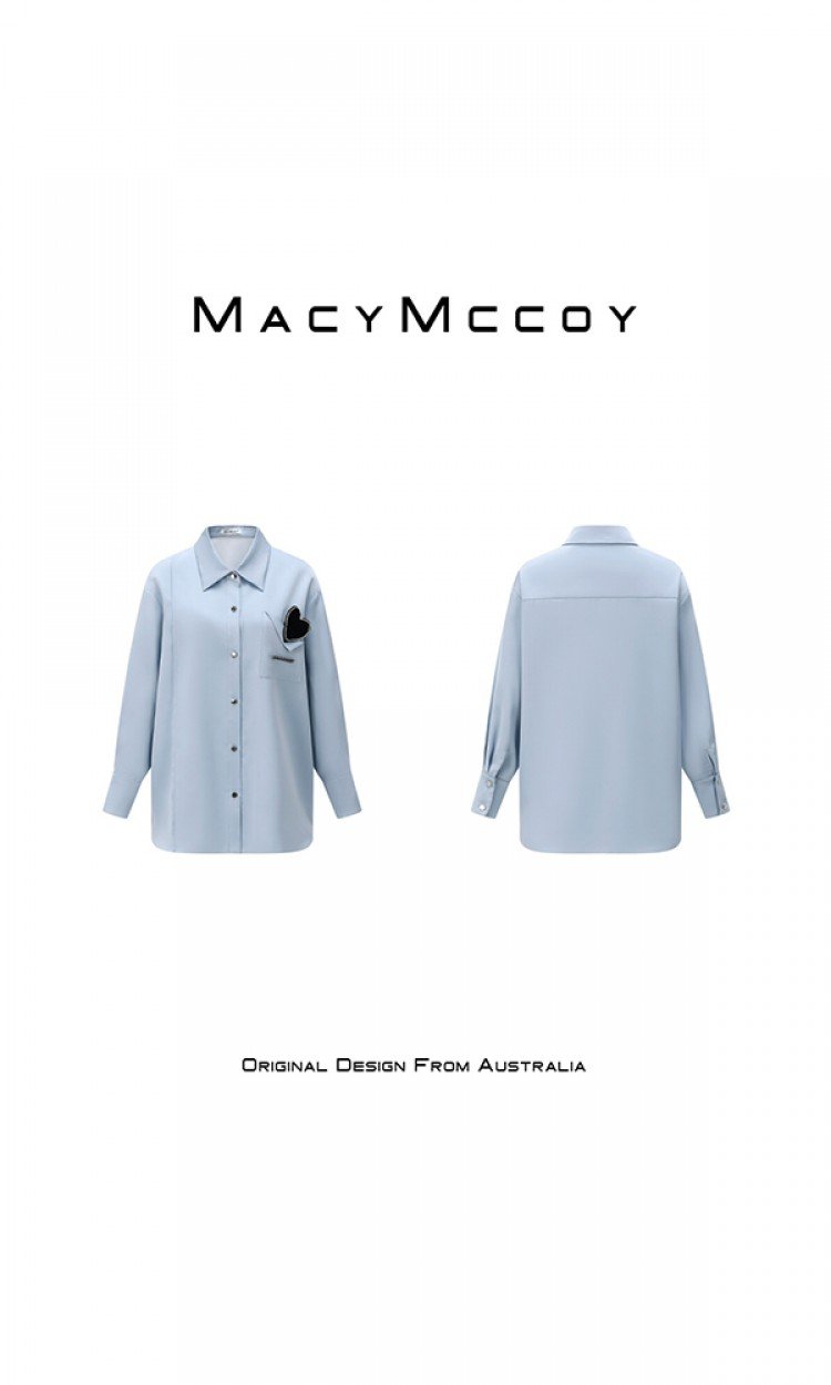 【MACY MCCOY】MMC2022026绸缎爱心衬衫（中国仓）