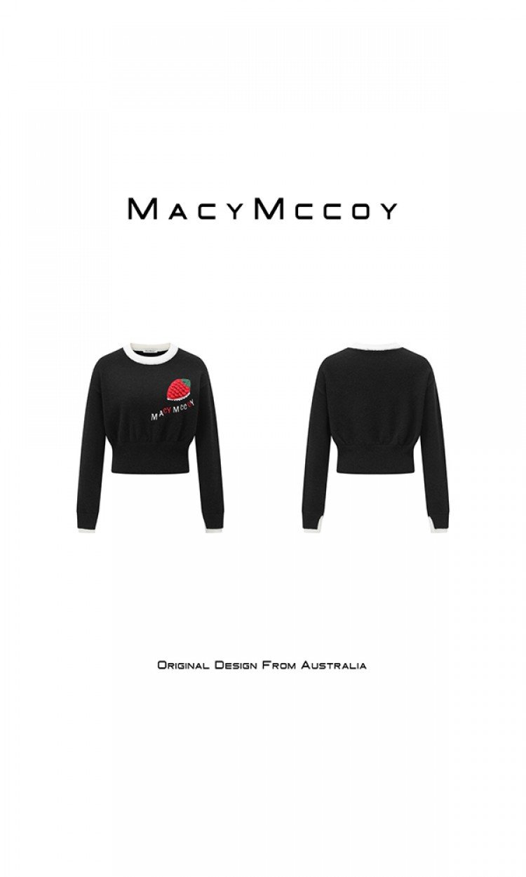 【MACY MCCOY】MMC2022029假两件草莓毛衣（中国仓）