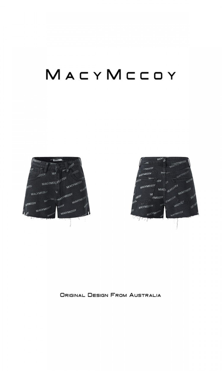 【MACY MCCOY】MMC2022053logo经典牛仔短裤（中国仓）