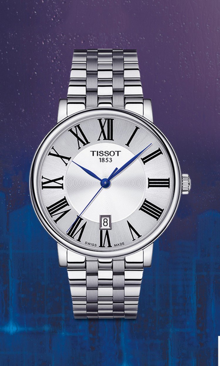【TISSOT】T1224101103300天梭手表新款卡森臻我系列石英钢带时尚男表腕表（中国仓）