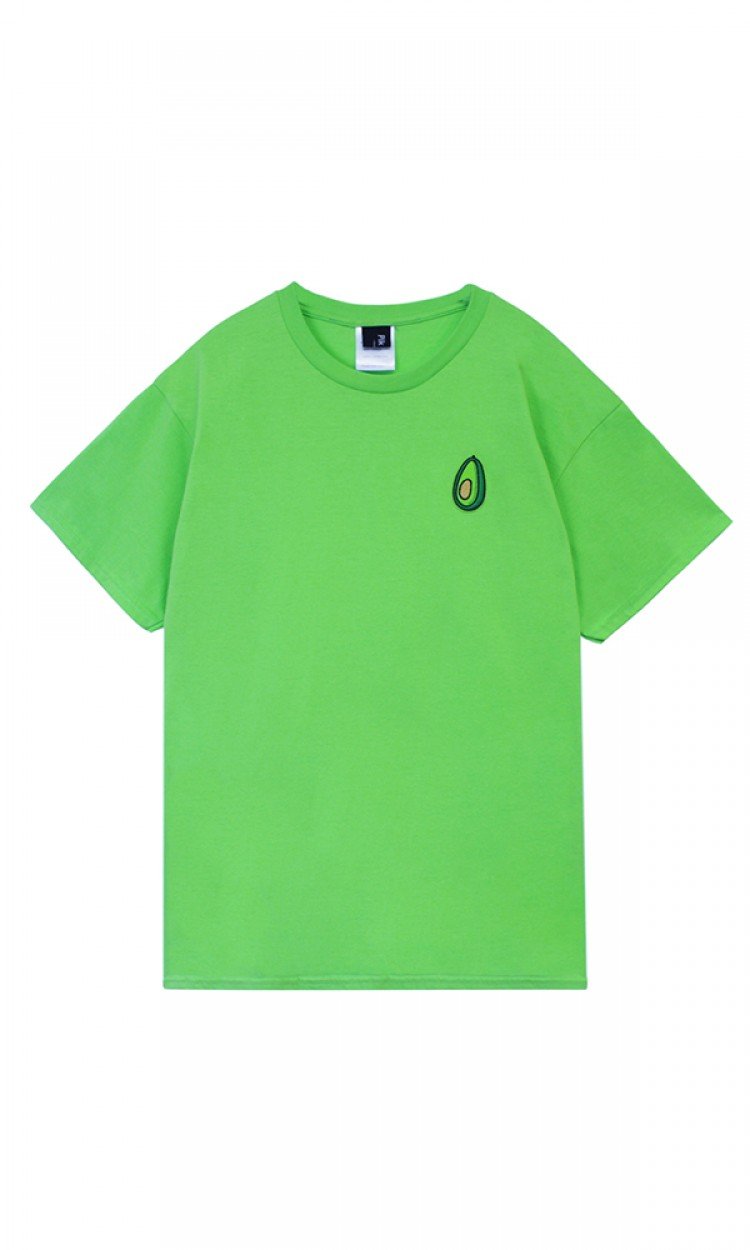【PIKPAK】PP20SS-T004GN绿色牛油果水果T恤刺绣宽松短袖均码（中国仓）