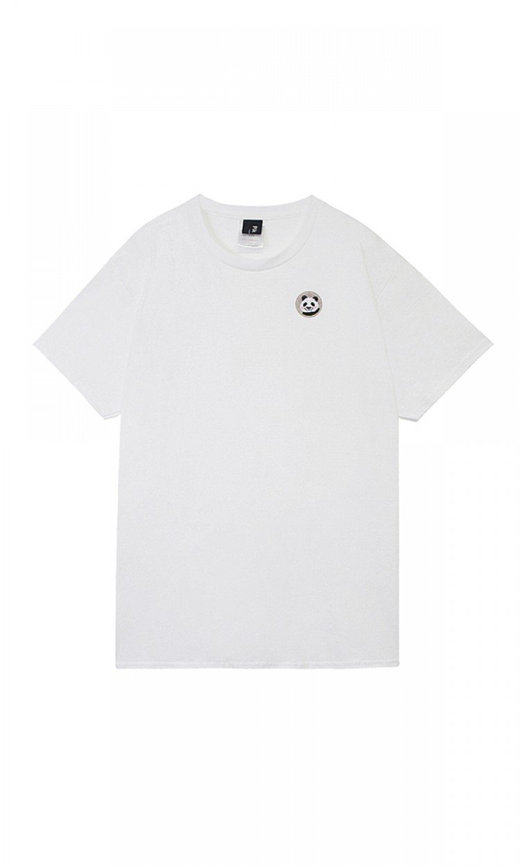 【PIKPAK】PP20SS-T004WT白色熊猫T恤新款刺绣宽松简约休闲百搭上衣均码（中国仓）