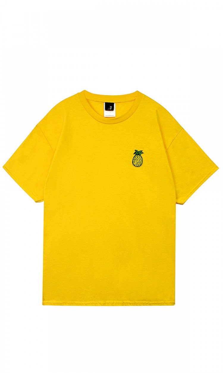 【PIKPAK】PP20SS-T004YL黄色菠萝水果T恤刺绣百搭宽松短袖均码（中国仓）