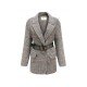 【RUMIA】RM190370格子羊毛廓形西装大衣(配有腰带)（中国仓）