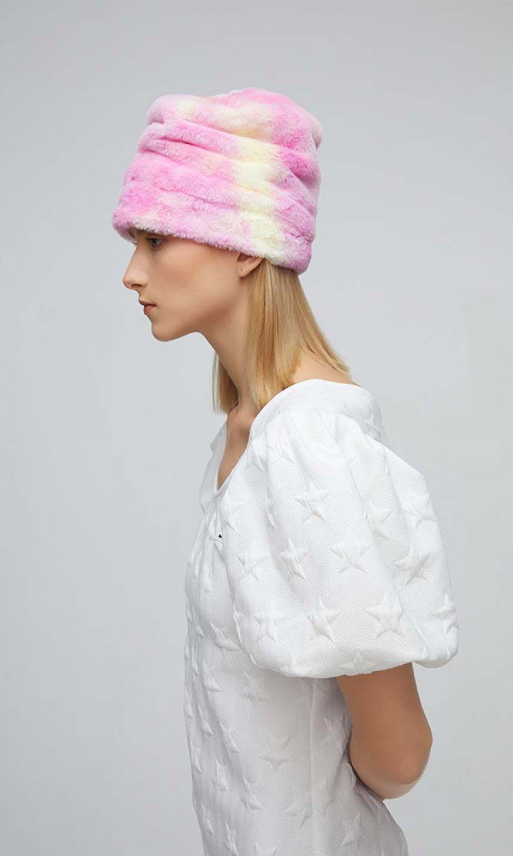 【SEI CARINA Y】19AW-156毛绒堆堆帽时尚个性百搭包头帽粉色（中国仓）