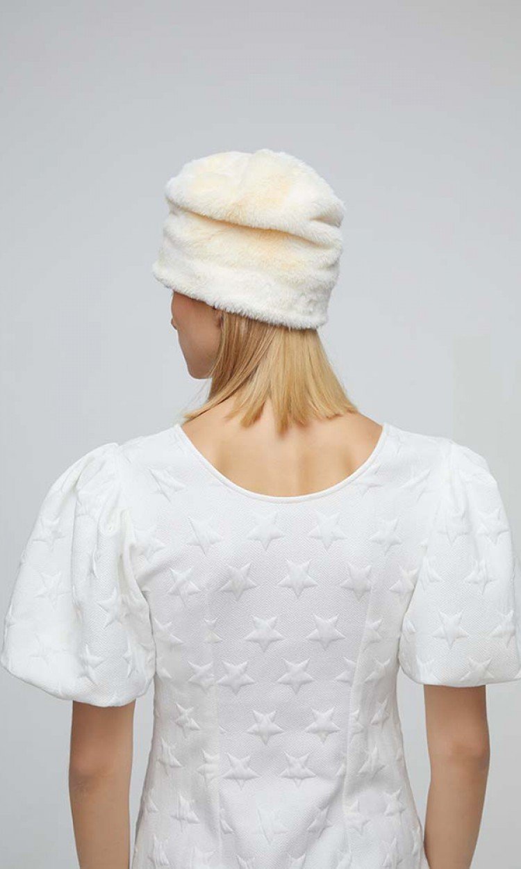 【SEI CARINA Y】19AW-158毛绒堆堆帽时尚个性百搭包头帽白色（中国仓）