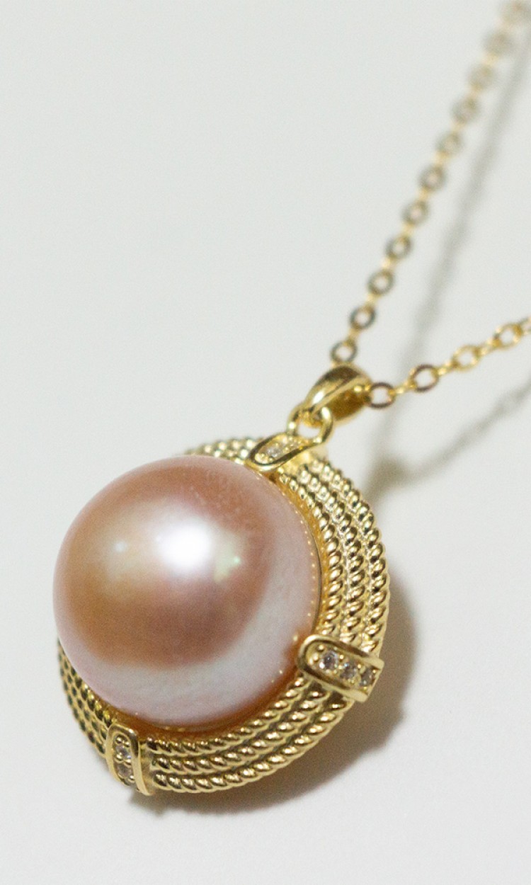 【STUDIO GLAMOR】SG9013008复古项链粉色珍珠Clelia necklace-Pink Pearl（中国仓）