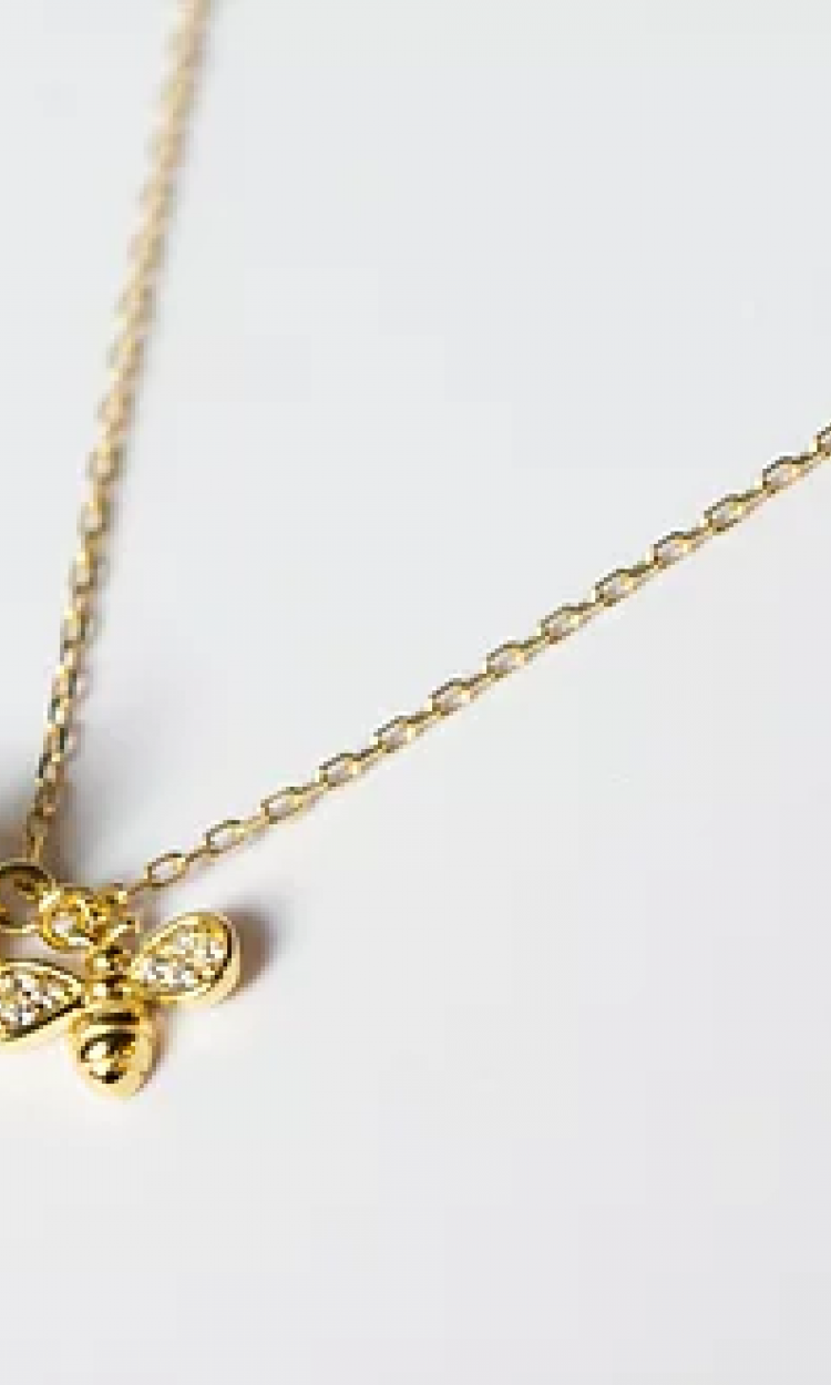 【STUDIO GLAMOR】SG9100005小蜜蜂花朵二合一项链-Bee Necklace（中国仓）