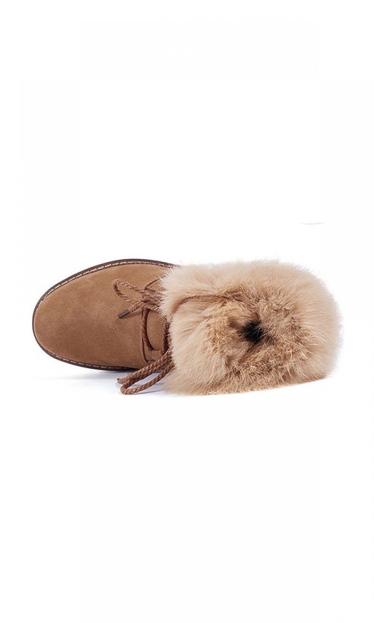 【DK】DK348兔毛领复古冬季马丁靴（澳洲直邮）