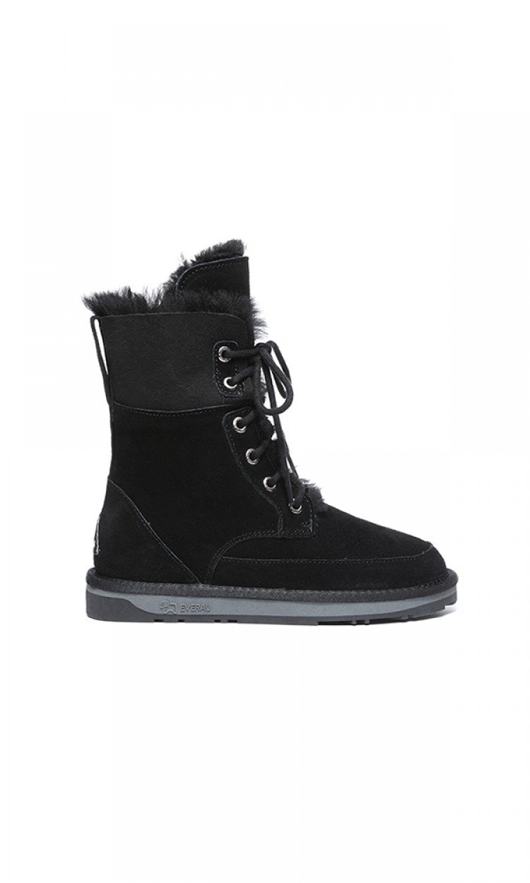 【EVER】EA5015时尚款雪地靴绑带元素马丁靴保暖舒适（中国仓）