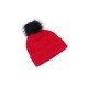 【EVER】TAA019红黑毛球针织圆帽运动线帽红色均码（中国仓）