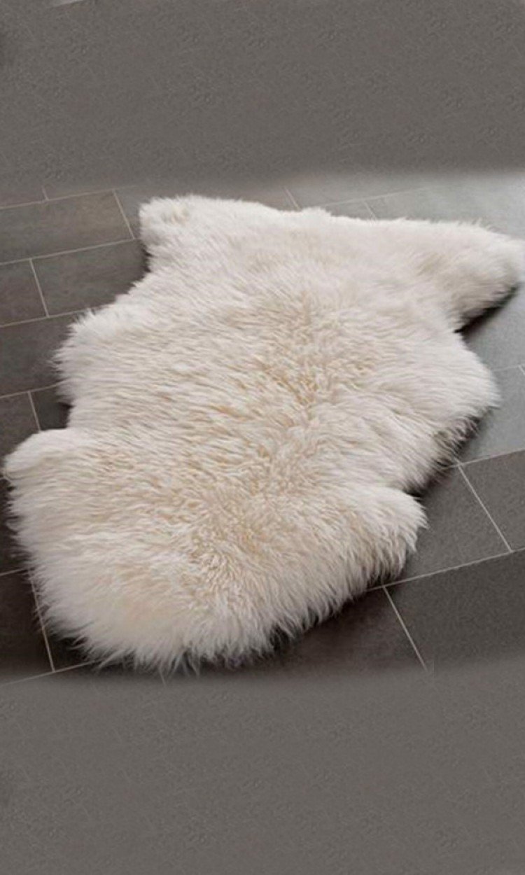 【EVER】TAZ035家居家饰保暖舒适羊毛地毯90cm乳白色均码（中国仓）
