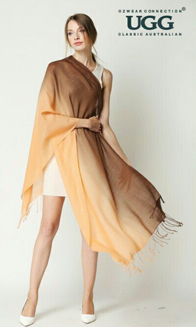 【OZWEAR】WS021纯羊毛扎染围巾橙色(薄款）（澳洲直邮）