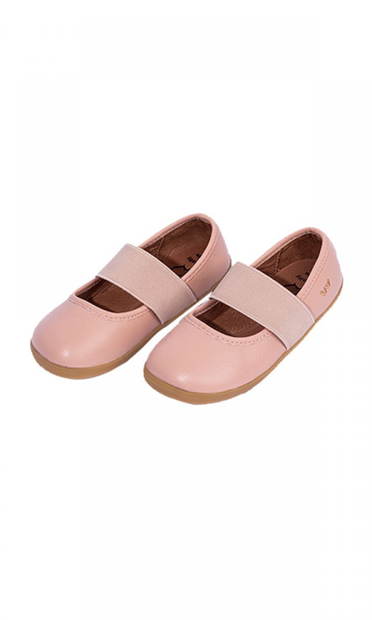 【WOOLLY KIDS】WK132芭蕾舞鞋小圆头平跟童鞋珍珠粉（中国仓）