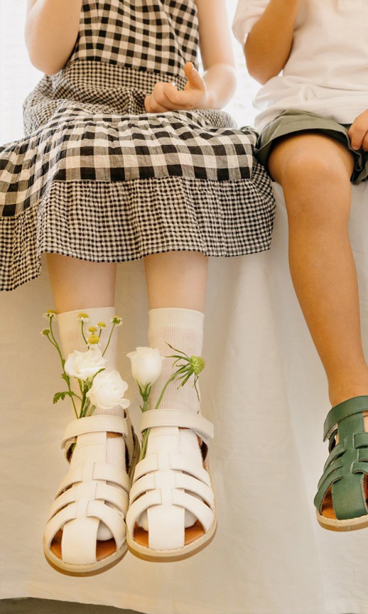 【WOOLLY KIDS】WK136罗马凉鞋童鞋软底护足防滑冰晶白（中国仓）