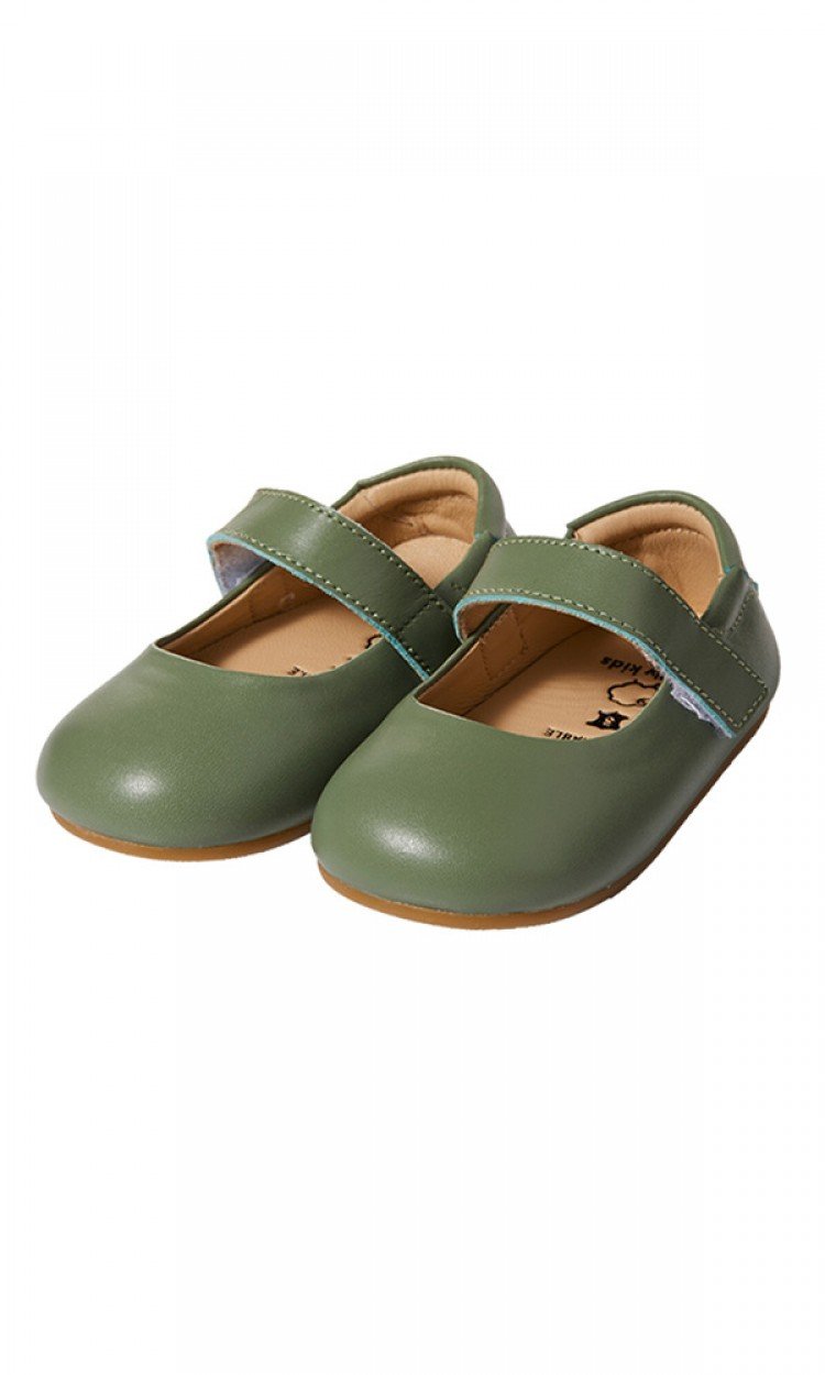 【WOOLLY KIDS】WK142慕斯公主学步鞋儿童防滑牛油果绿（中国仓）