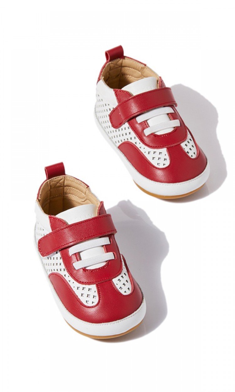 【WOOLLY KIDS】WK154新款小菠萝款学步鞋软底防滑透气辣椒红（中国仓）