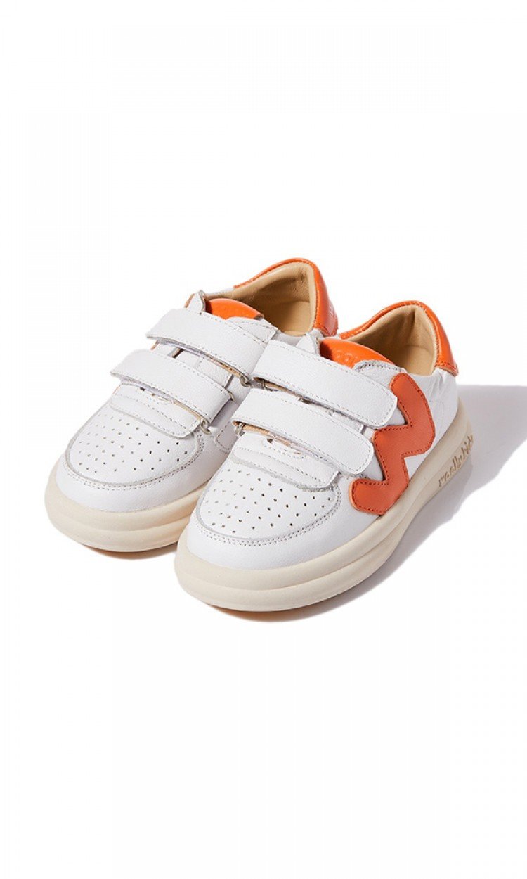 【WOOLLY KIDS】WK163太空舱款休闲运动小白鞋童鞋橘红色（中国仓）