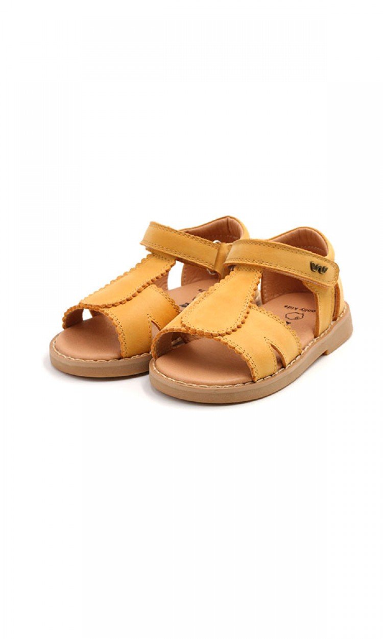 【WOOLLY KIDS】WK238米兰鞋儿童夏季露趾凉鞋百搭舒适樱草黄（中国仓）