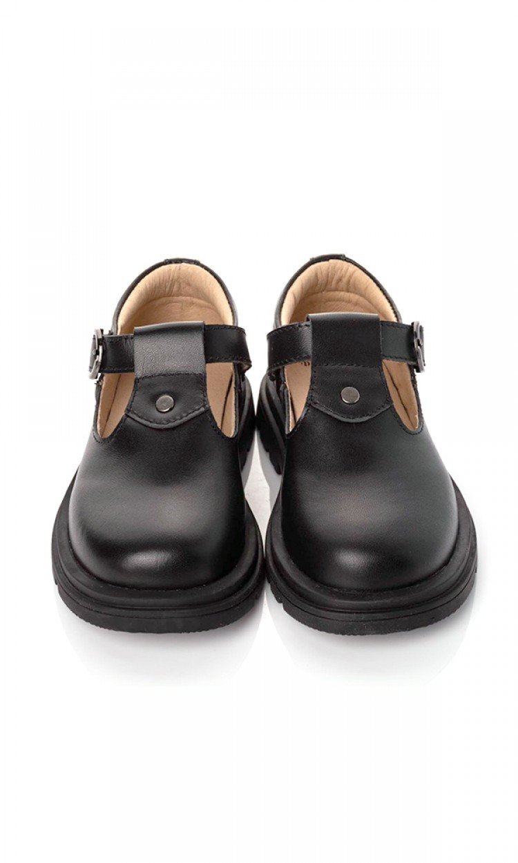 【WOOLLY KIDS】WK314单扣孟克款典雅黑校园鞋系列复古皮鞋（中国仓）