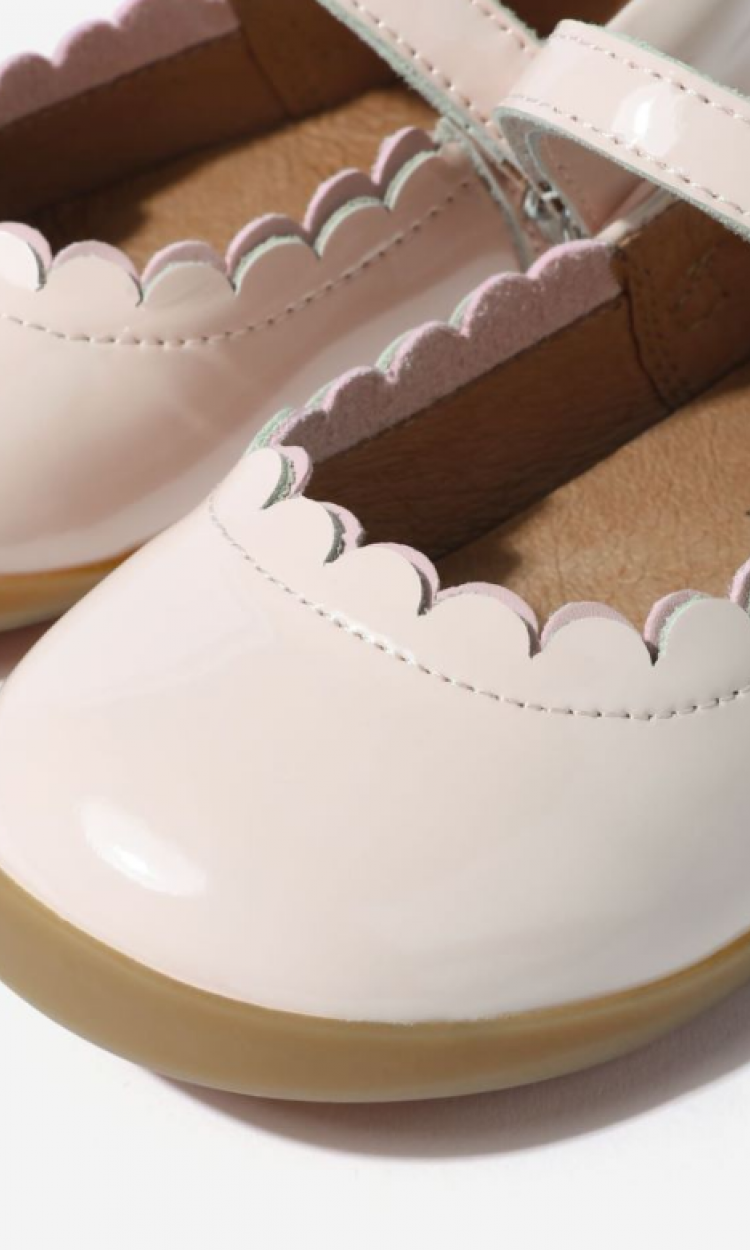 【WOOLLY KIDS】WK375莉娅款春季新款樱花粉女童小皮鞋复古小公主鞋软底单鞋（中国仓）